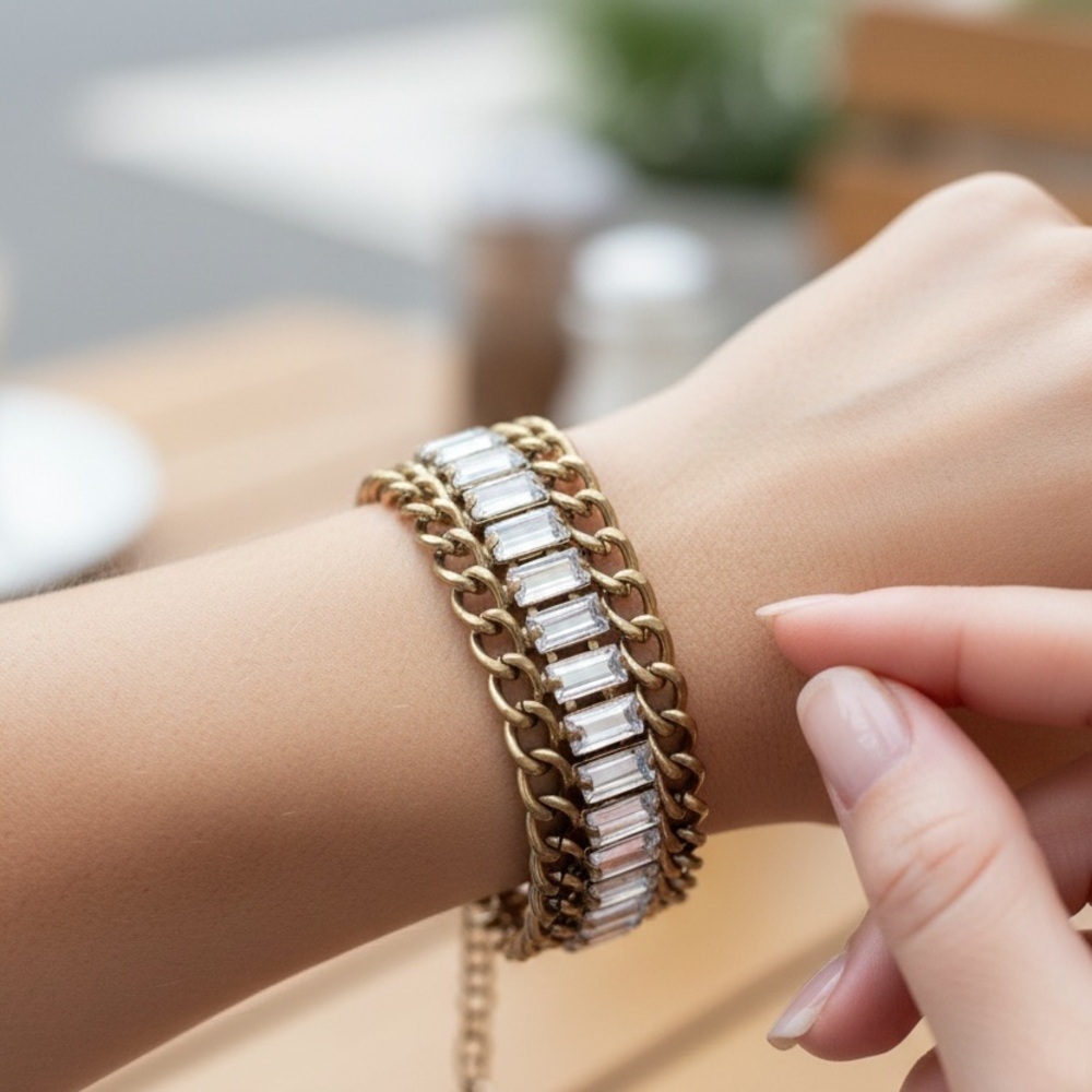 Elegant Gold and Silver Chain Bracelet